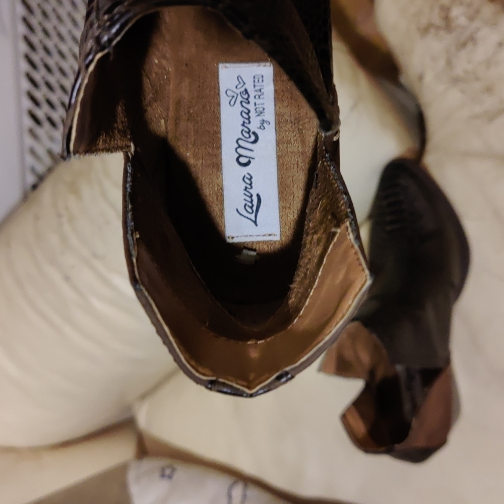 Laura Mariana by not rated Boots sz7 Brown sm print Leppard